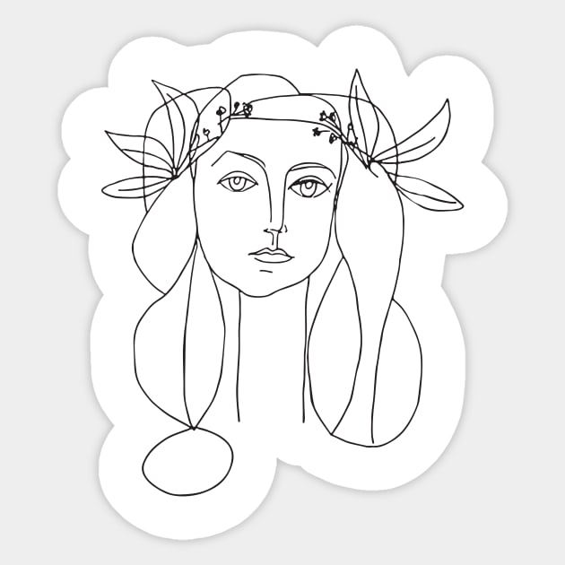 Picasso Woman Sketch Portrait Sticker by REVE DE VENUS